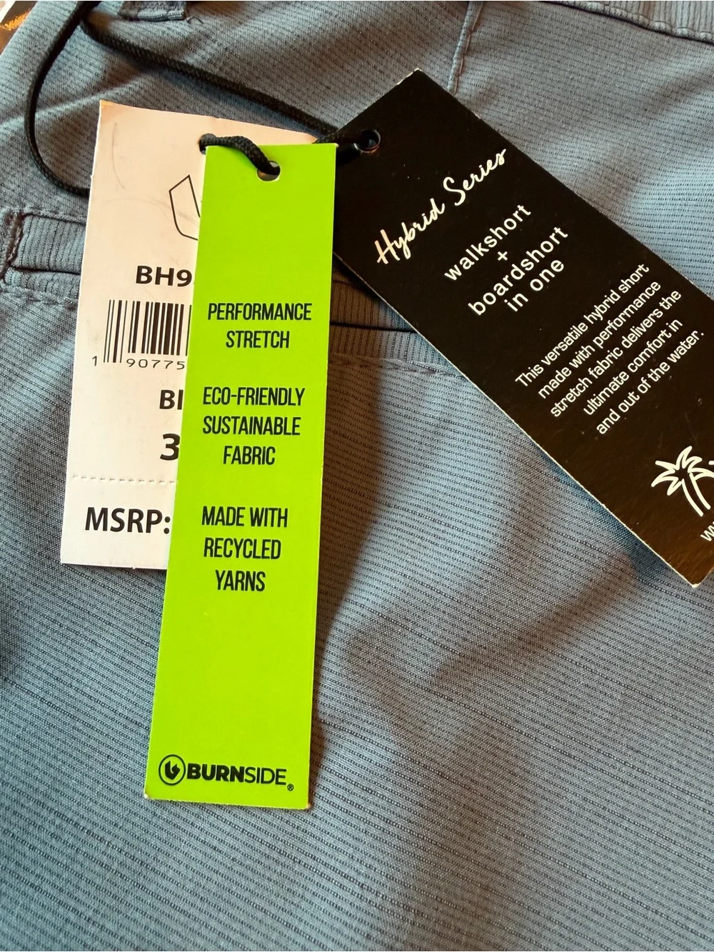 NWT BURNSIDE Hybrid Series Sz 30x18 Walkshort/Boardshort Performance Stretch